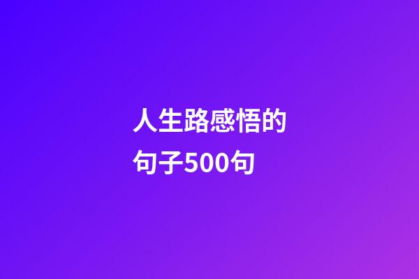 人生路感悟的句子500句