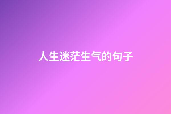人生迷茫生气的句子
