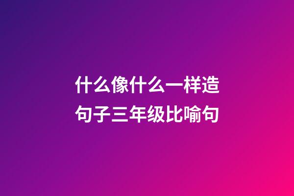 什么像什么一样造句子三年级比喻句
