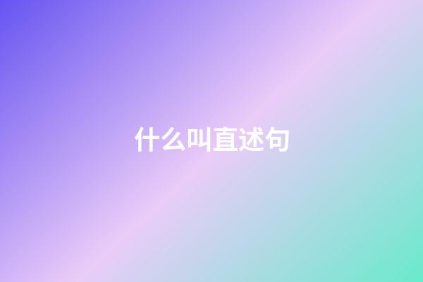 什么叫直述句
