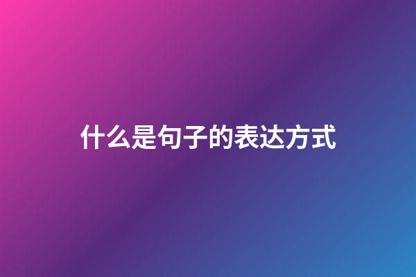 什么是句子的表达方式