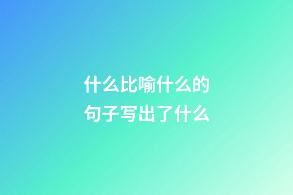 什么比喻什么的句子写出了什么