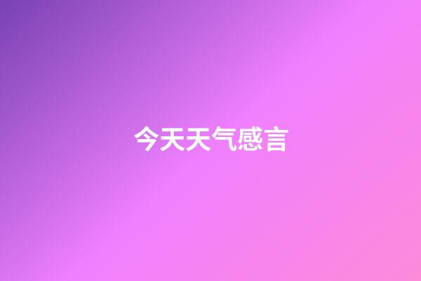 今天天气感言