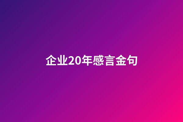 企业20年感言金句