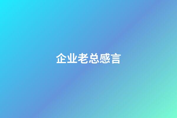 企业老总感言