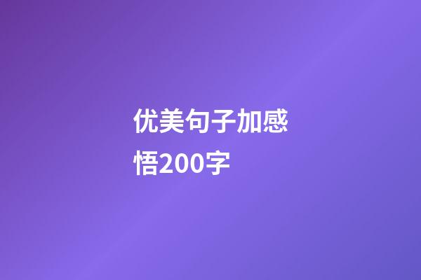 优美句子加感悟200字