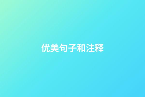 优美句子和注释