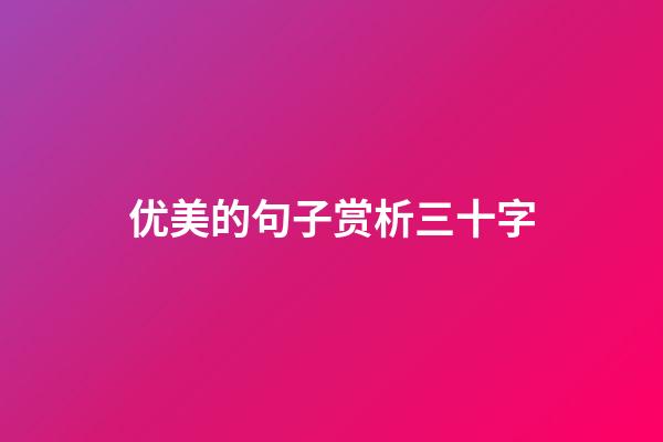 优美的句子赏析三十字
