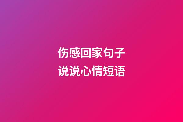 伤感回家句子说说心情短语