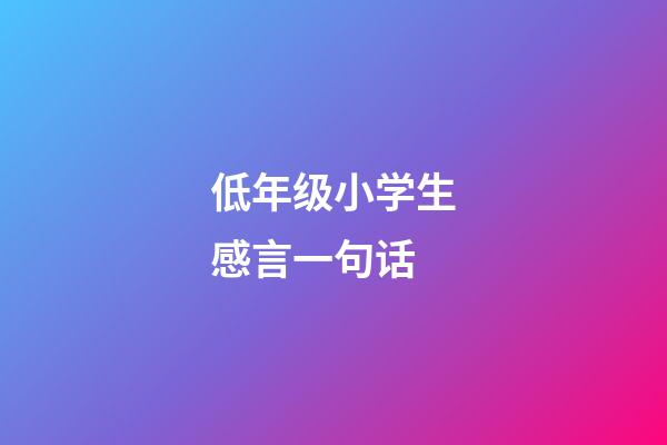 低年级小学生感言一句话