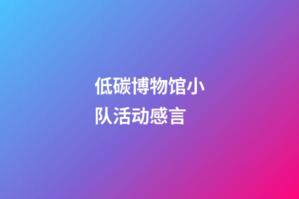 低碳博物馆小队活动感言