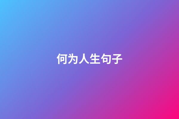 何为人生句子