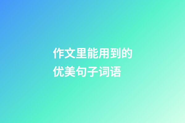 作文里能用到的优美句子词语
