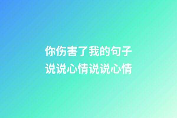 你伤害了我的句子说说心情说说心情
