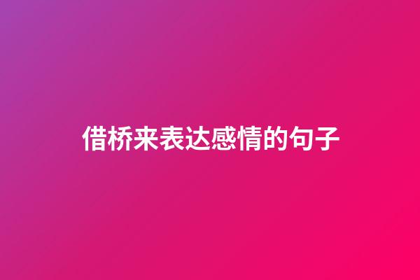 借桥来表达感情的句子