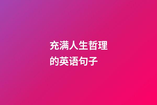 充满人生哲理的英语句子