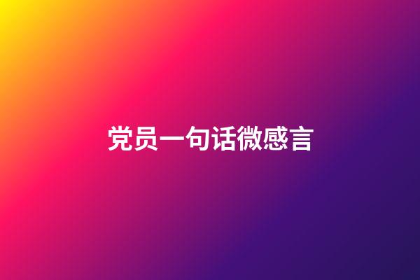 党员一句话微感言