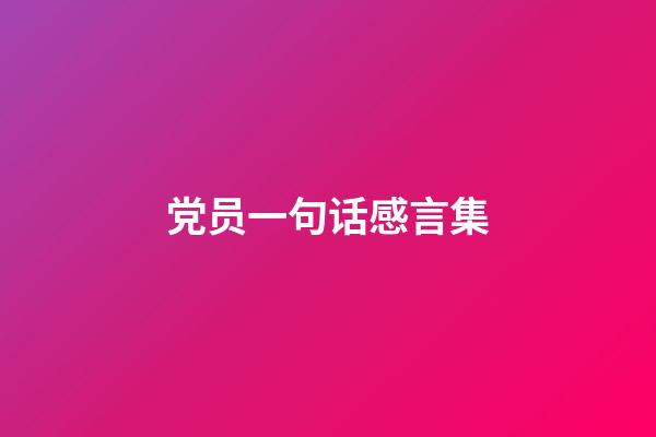 党员一句话感言集