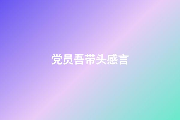 党员吾带头感言