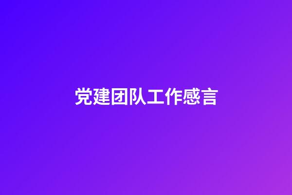 党建团队工作感言