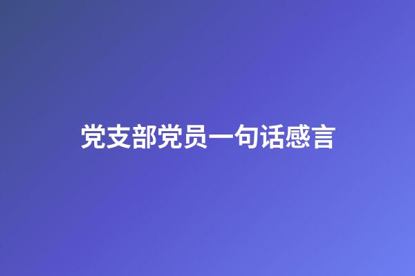 党支部党员一句话感言
