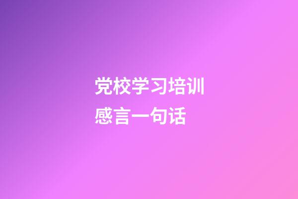 党校学习培训感言一句话