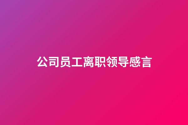 公司员工离职领导感言