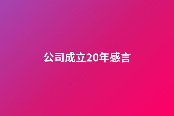 公司成立20年感言