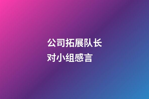 公司拓展队长对小组感言