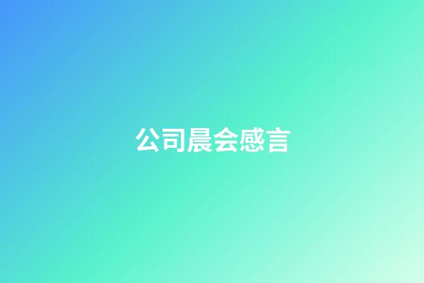 公司晨会感言