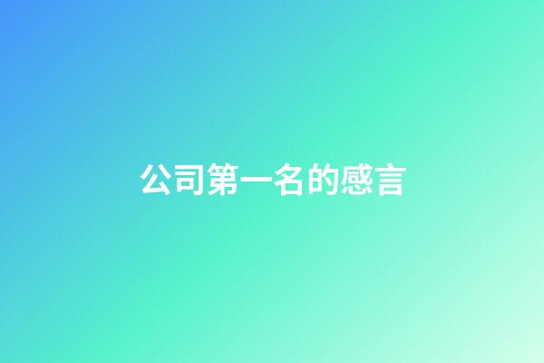 公司第一名的感言