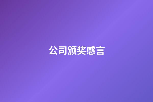 公司颁奖感言