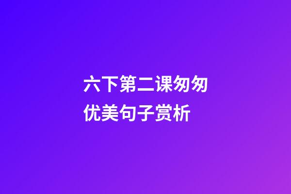 六下第二课匆匆优美句子赏析