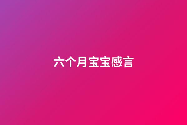 六个月宝宝感言