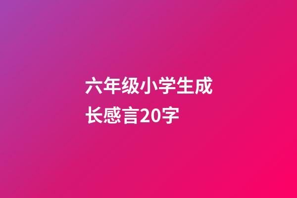 六年级小学生成长感言20字