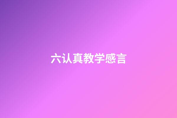 六认真教学感言