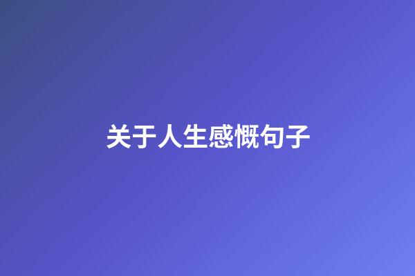 关于人生感慨句子