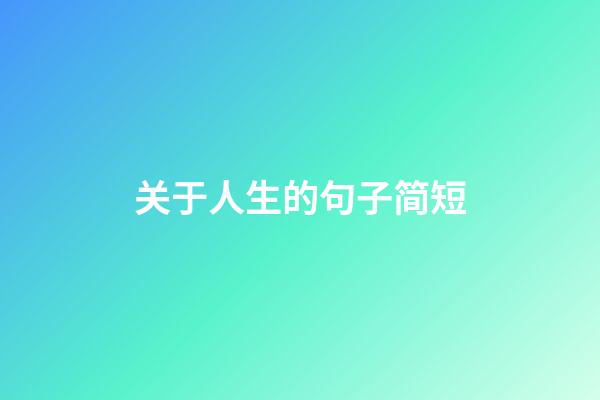 关于人生的句子简短