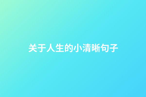 关于人生的小清晰句子