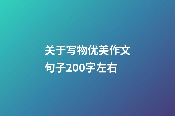 关于写物优美作文句子200字左右