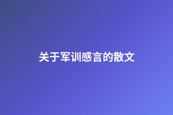 关于军训感言的散文