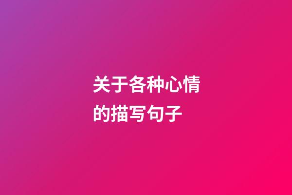 关于各种心情的描写句子