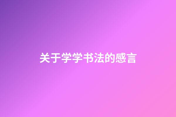 关于学学书法的感言