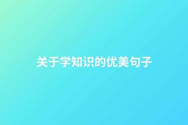 关于学知识的优美句子