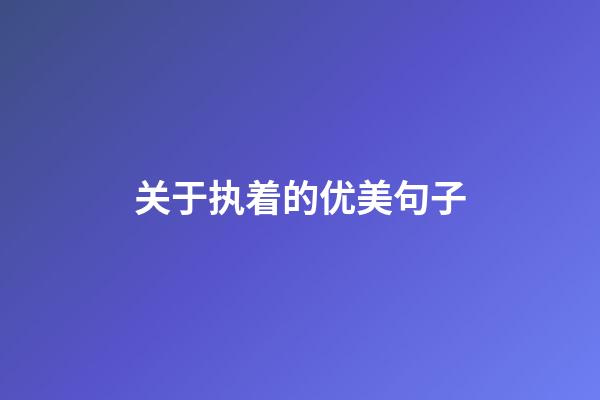 关于执着的优美句子.