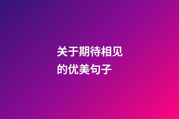 关于期待相见的优美句子