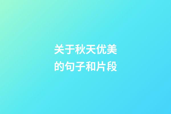 关于秋天优美的句子和片段