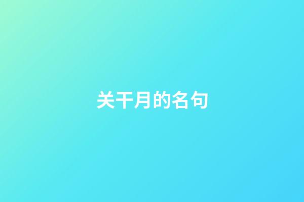 关干月的名句