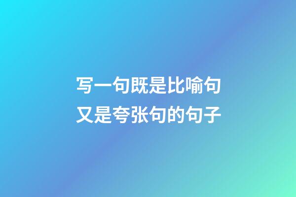 写一句既是比喻句又是夸张句的句子