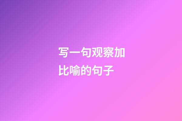 写一句观察加比喻的句子